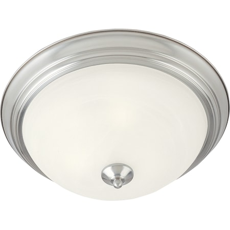 Maxim Lighting Essentials 1-Light 11.5" Wide Satin Nickel Flush Mount Light 5840MRSN